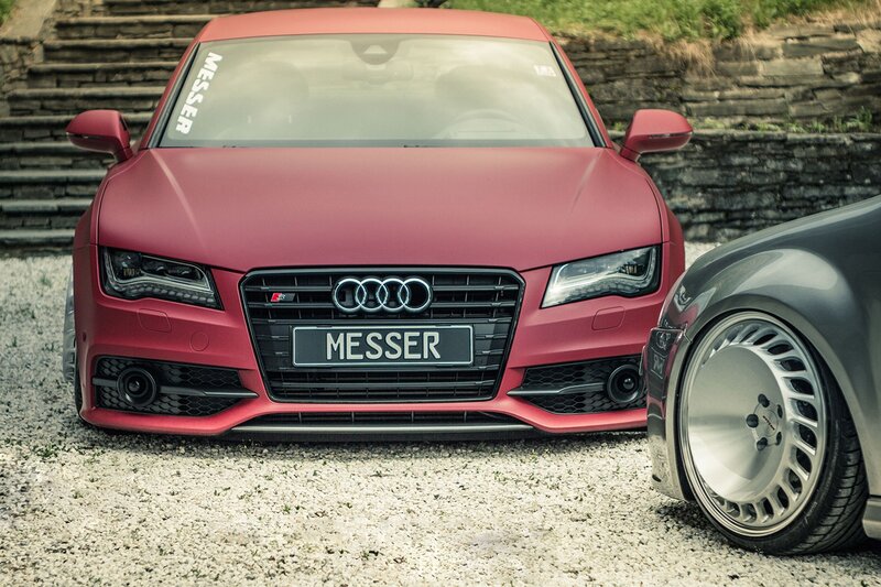 Red Audi Car — Dramatic, Photograph, Gravel