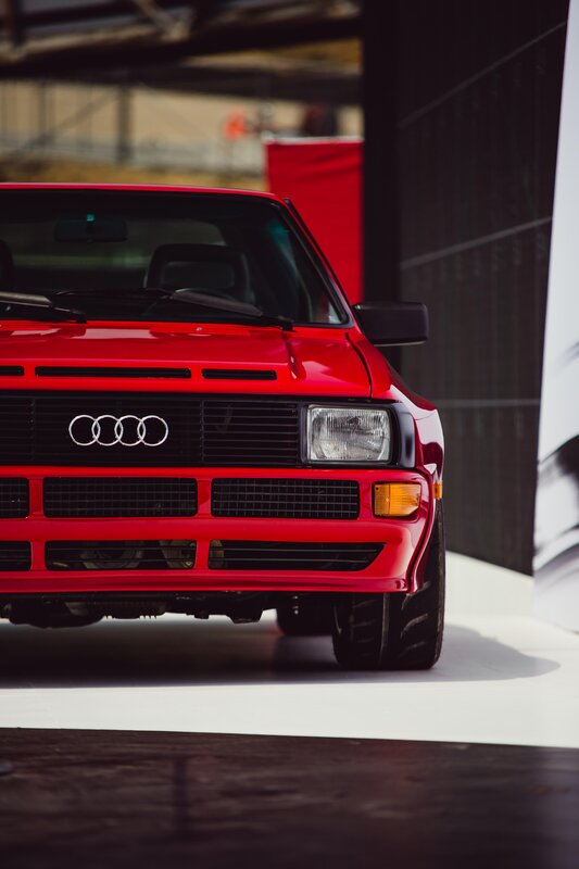 Red Audi Car — Dramatic, Photograph, Grille