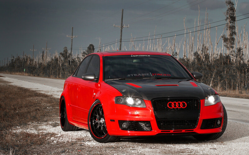 Red Audi Car — Dramatic, Photograph