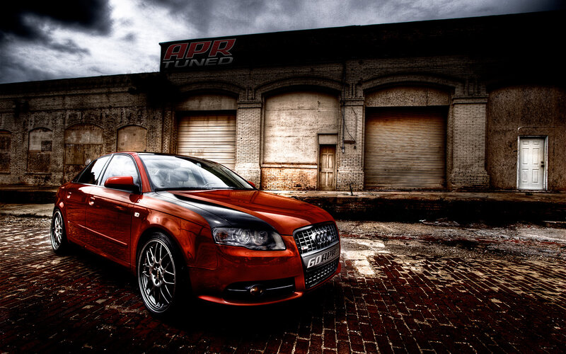 Red Audi Car — Dramatic