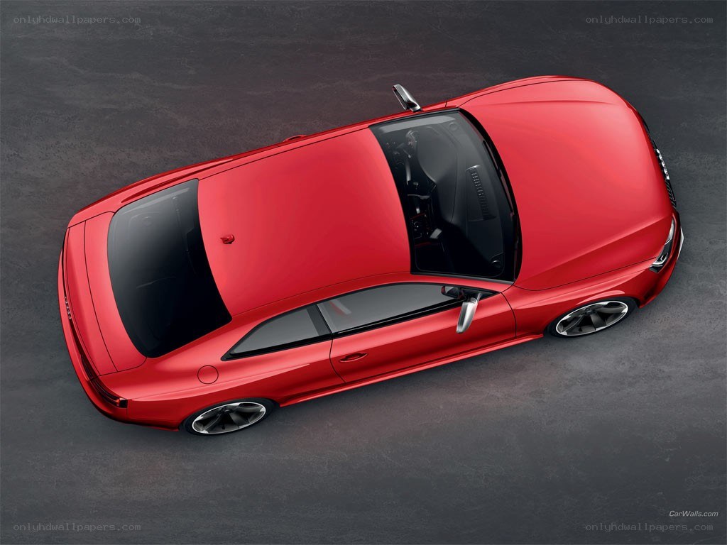 Red Audi car from above