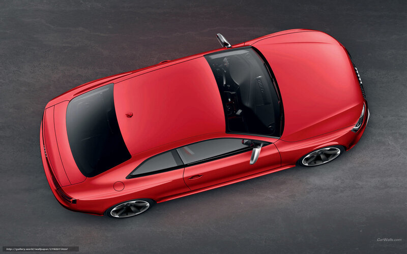 Red Audi car from above