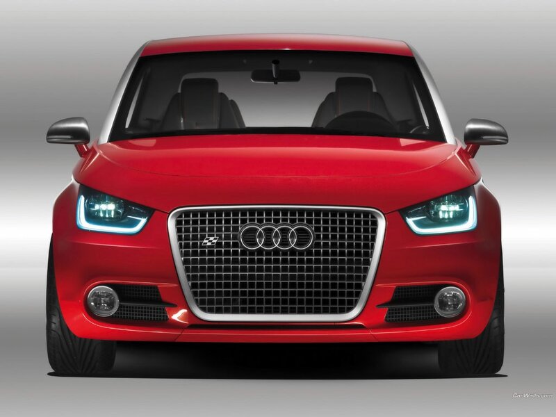 red audi car front view