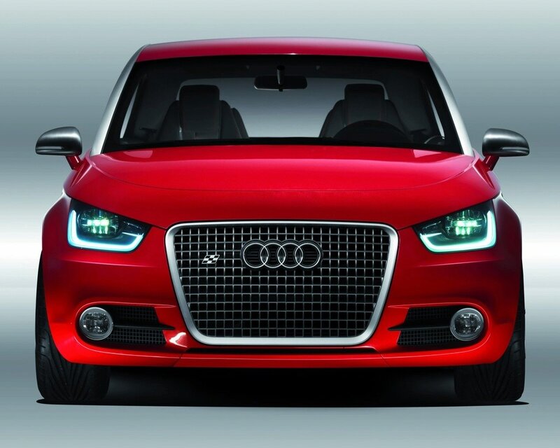 Red Audi car front view