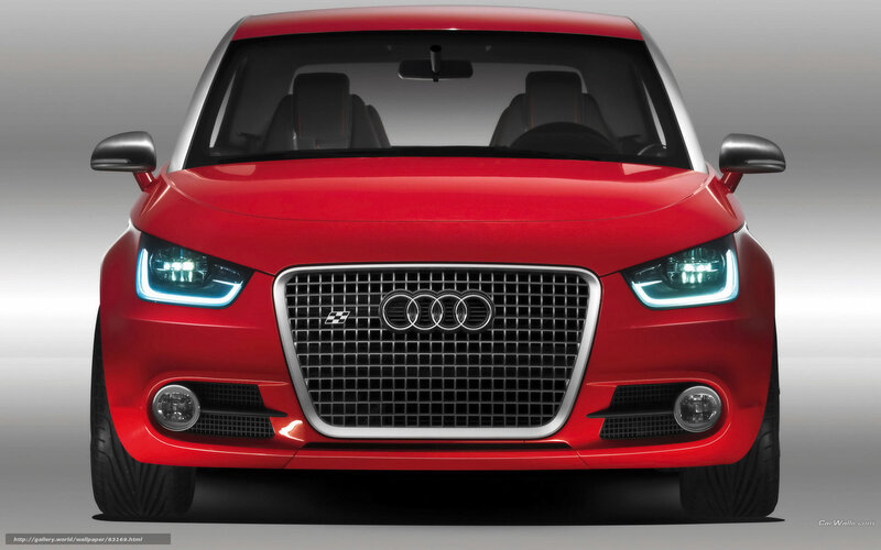 Red Audi car front view