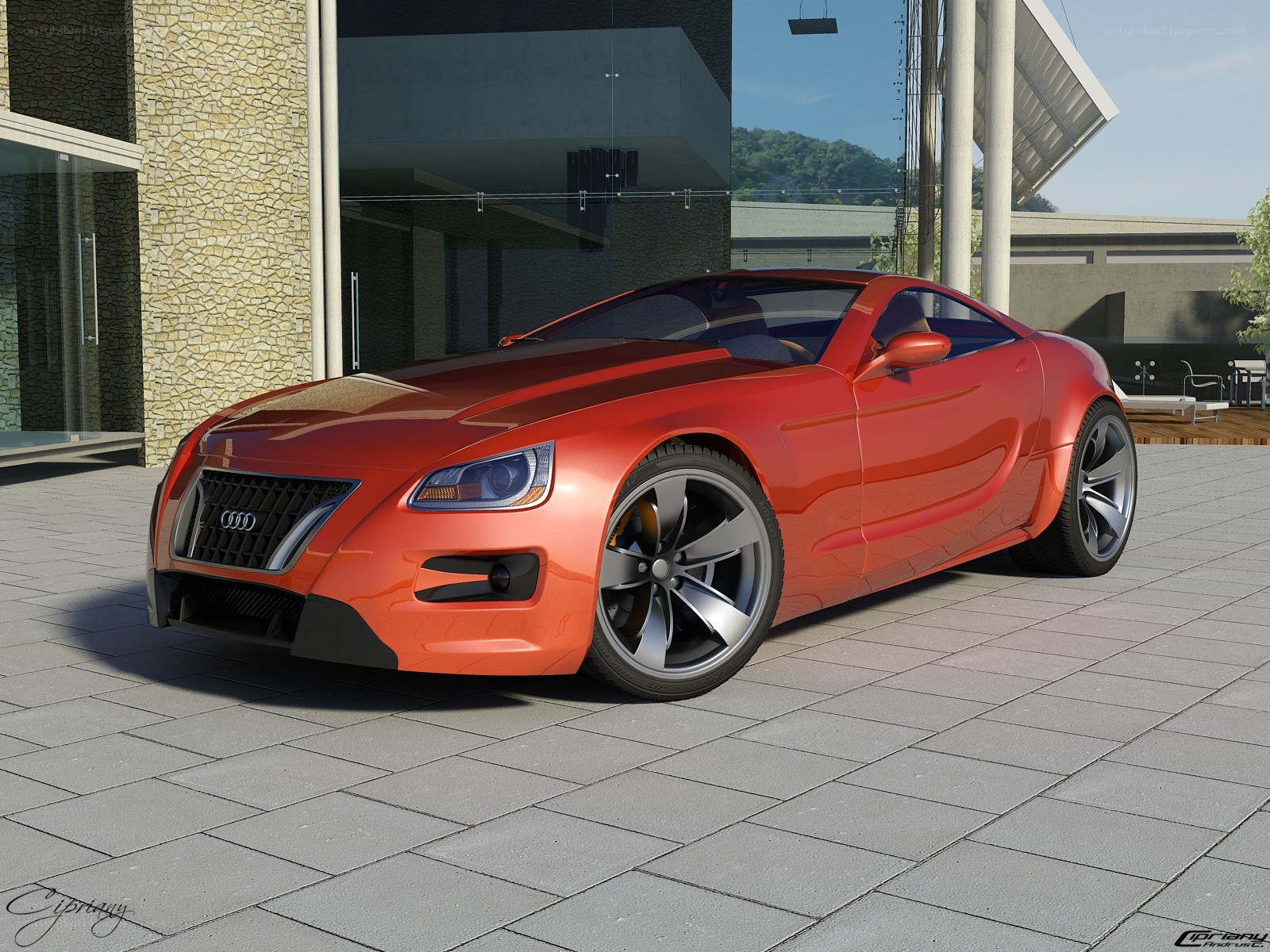 Red Audi concept car