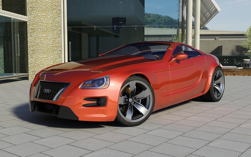 Red Audi concept car