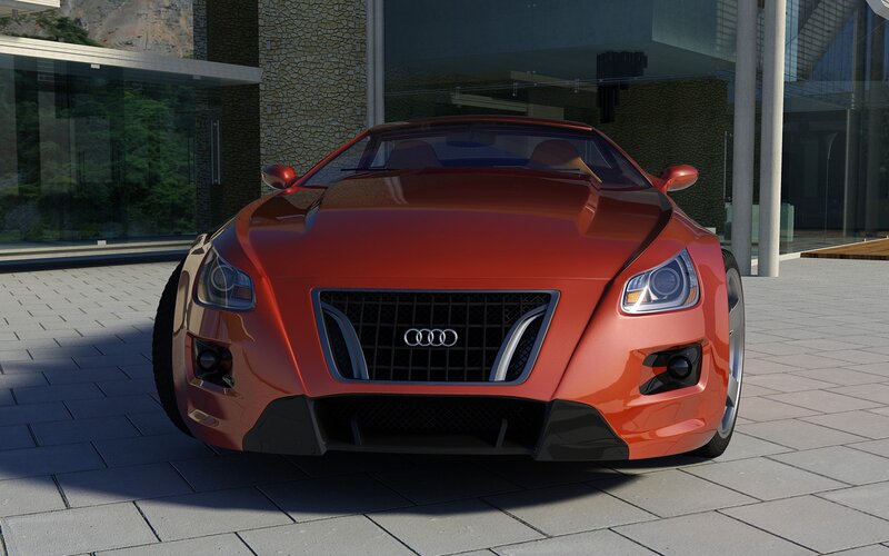 Red Audi concept car