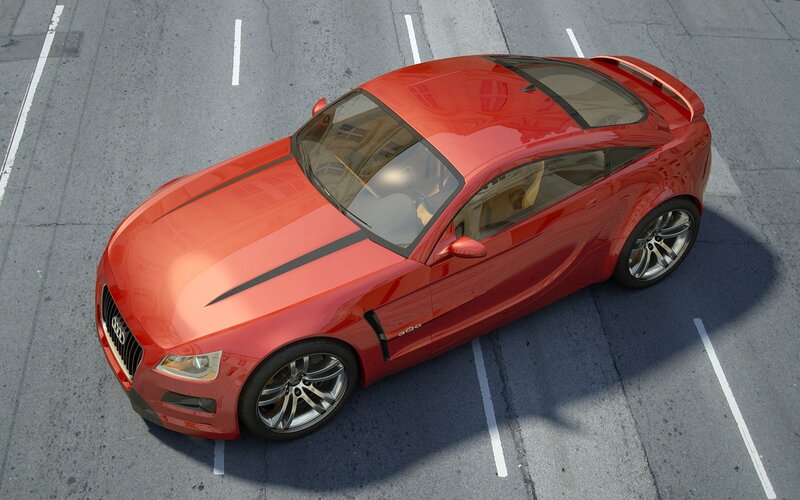 Red Audi concept car