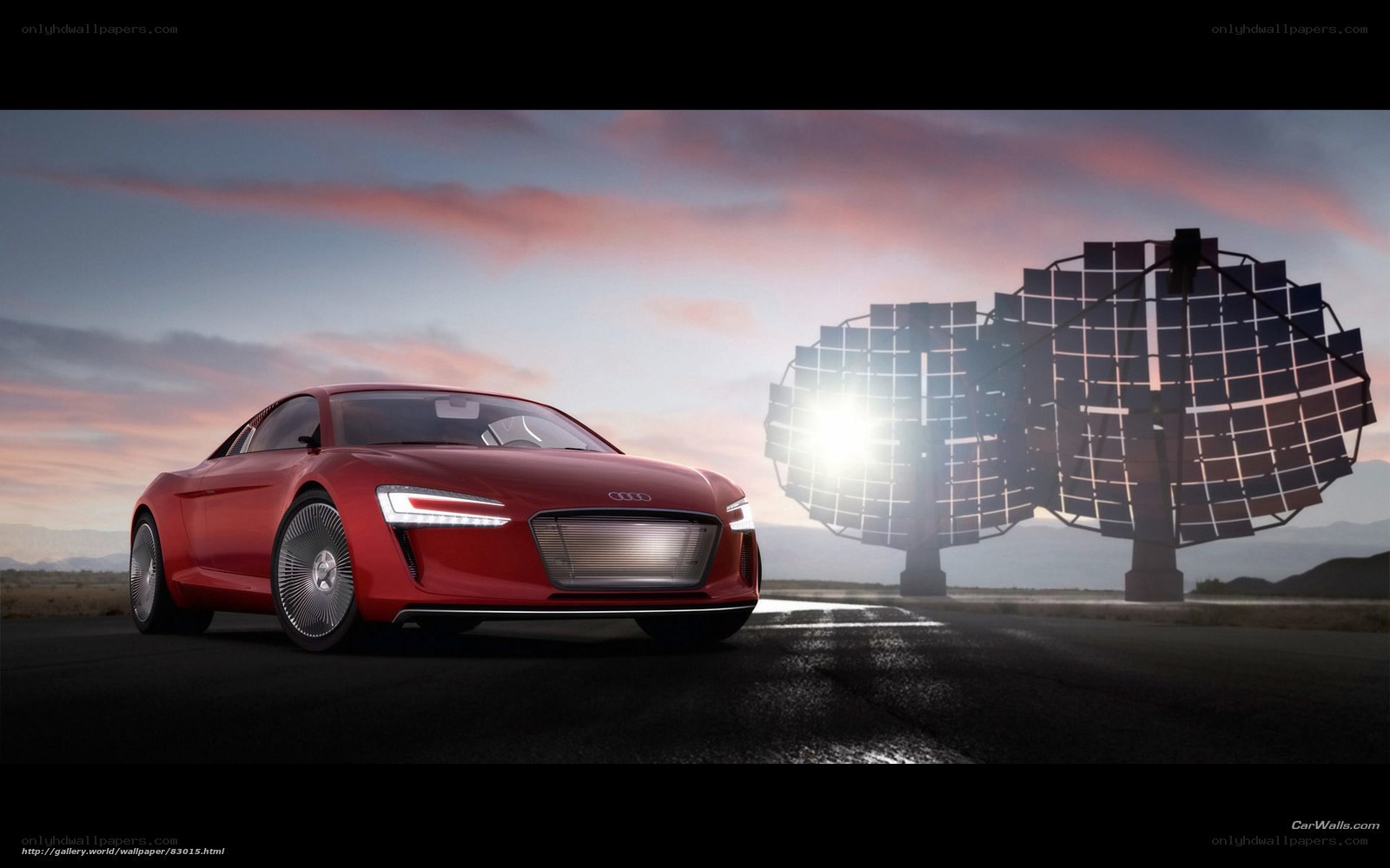 Red Audi concept car at sunset