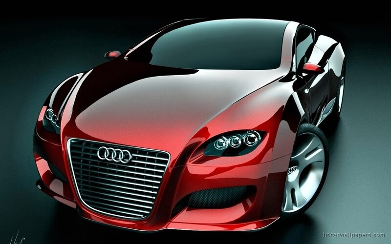 Red Audi Concept Car — Dramatic, 3d Render, Grille, Headlights, Wheels
