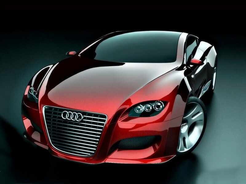 Red Audi Concept Car — Dramatic, 3d Render, Grille