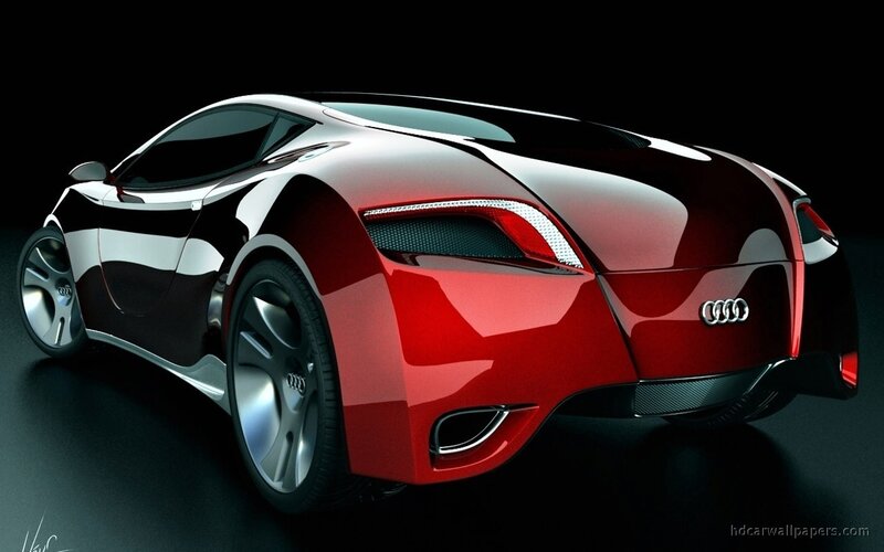 Red Audi Concept Car — Dramatic, 3d Render, Wheel