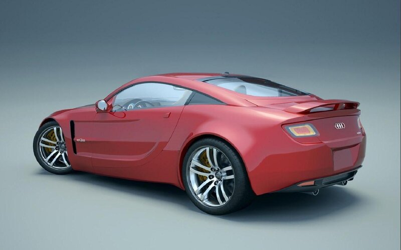 Red Audi Concept Car — Neutral, 3d Render, Wheel