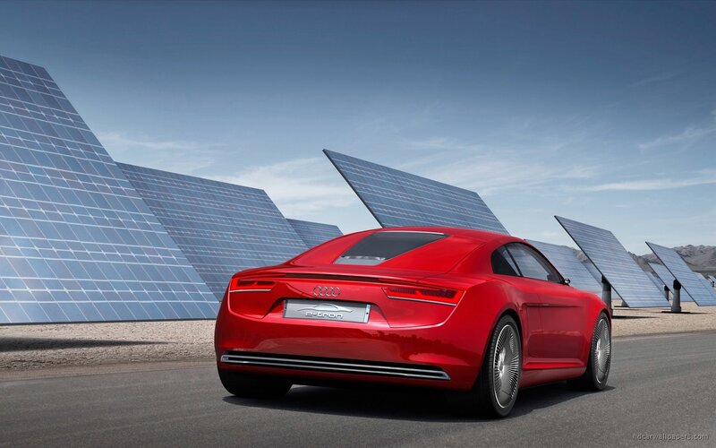 Red Audi E-tron Car — Modern, Afternoon, 3d Render