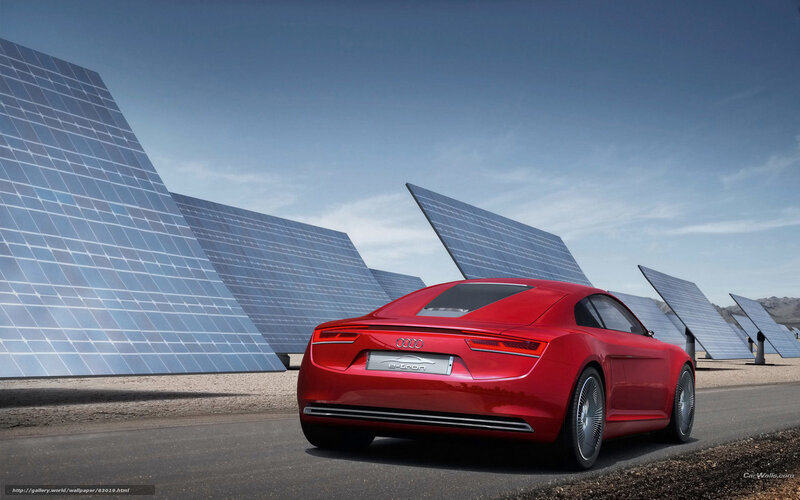 Red Audi E-tron Car — Modern, Afternoon