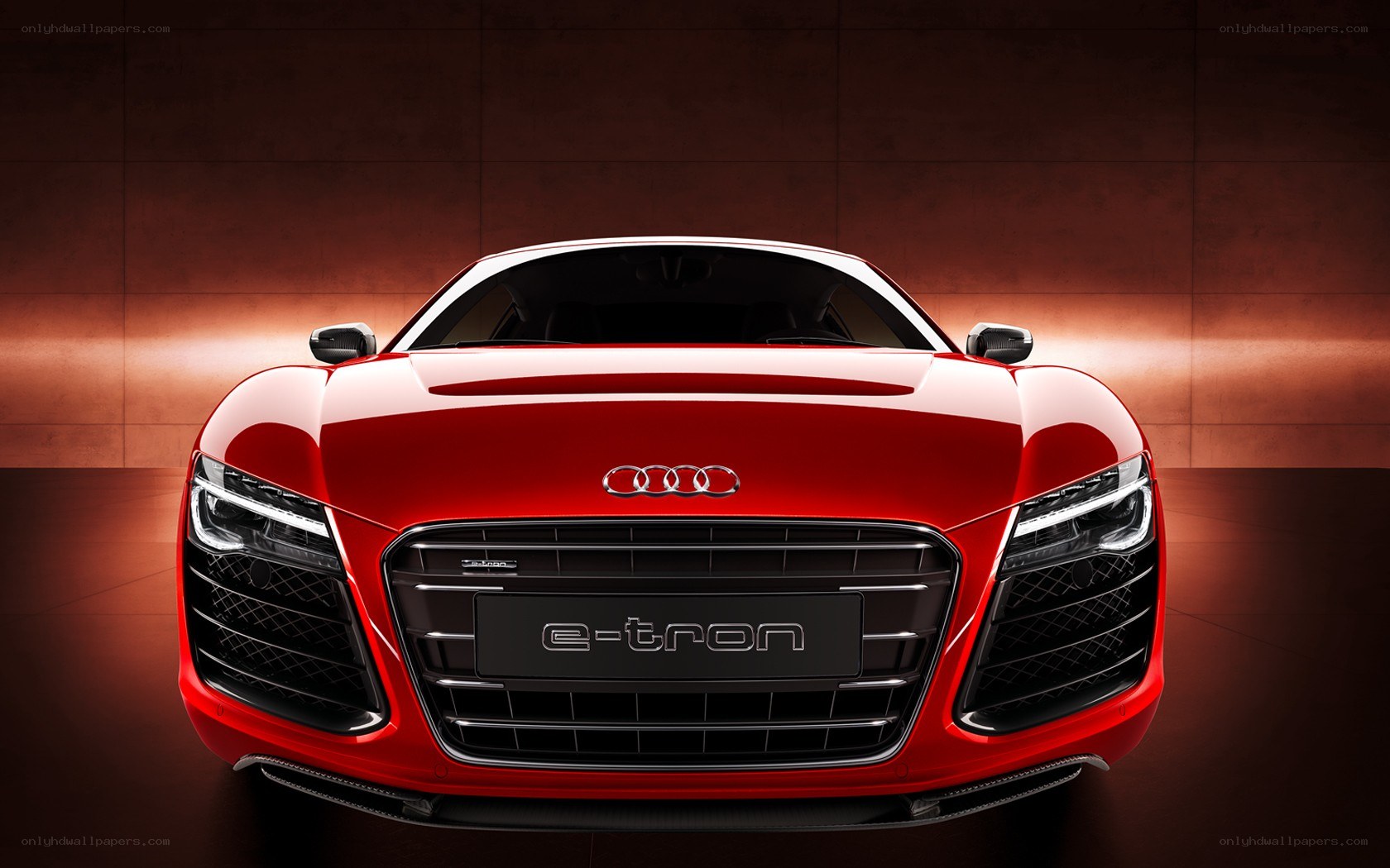 Red Audi e-tron car