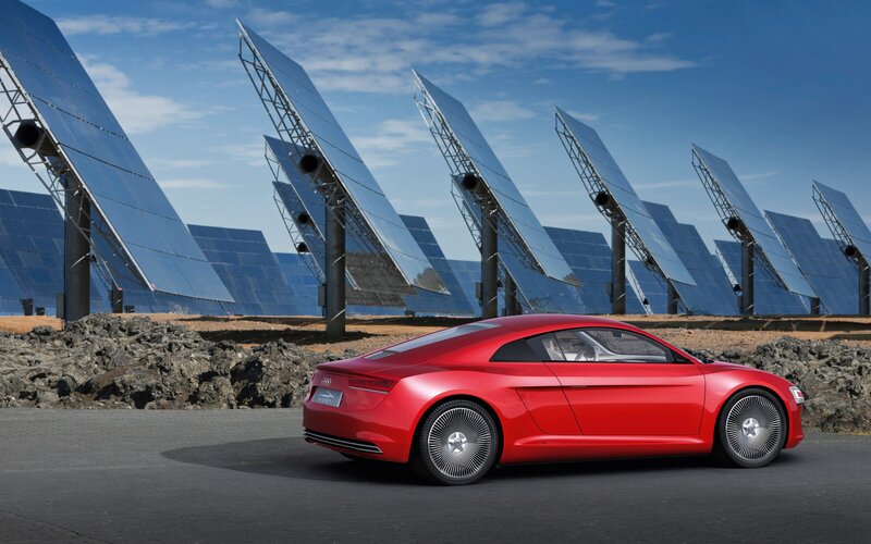 Red Audi e-tron concept car