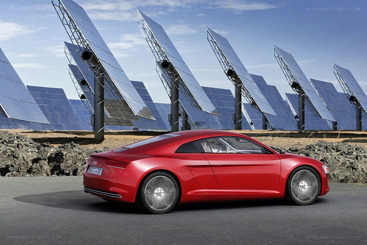Red Audi e-tron concept car