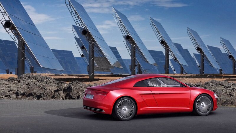 Red Audi e-tron concept car