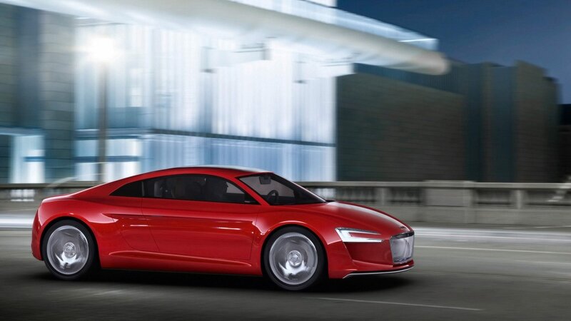 Red Audi e-tron concept car