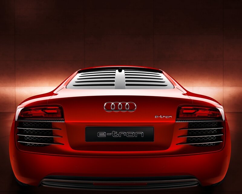 Red Audi E-tron — Dramatic, Photograph