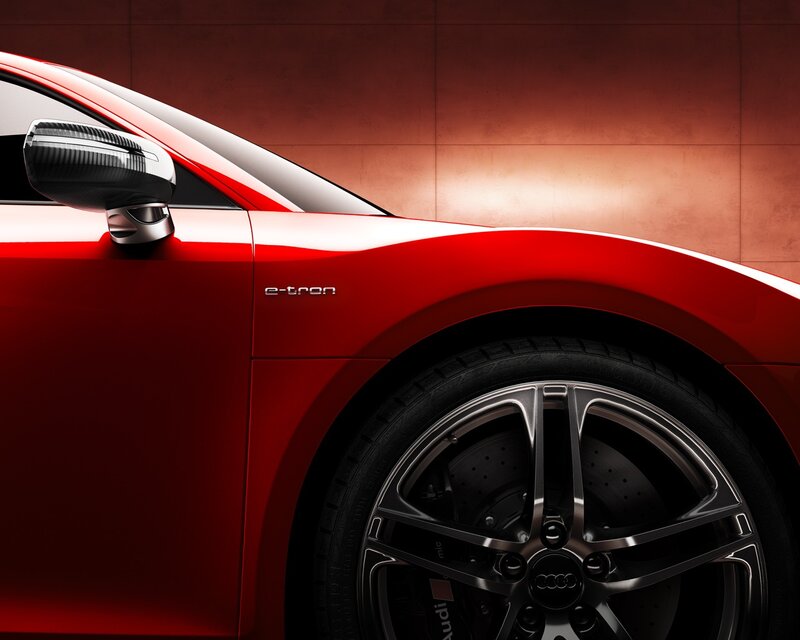Red Audi e-tron