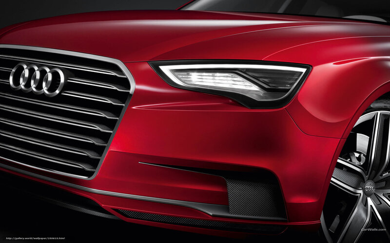 Red Audi front view