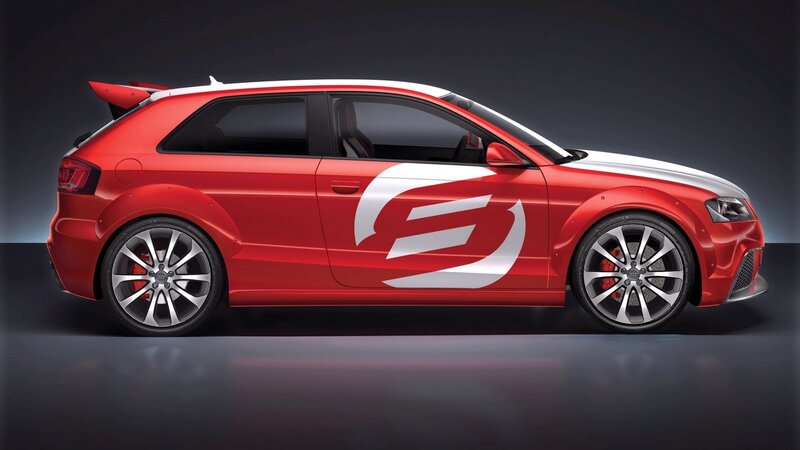 Red Audi Hatchback — Dramatic, 3d Render