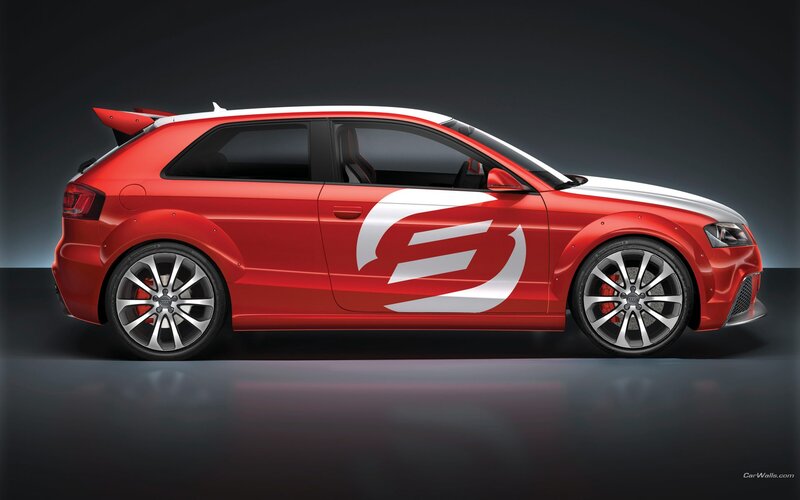 Red Audi Hatchback — Dramatic, Photograph