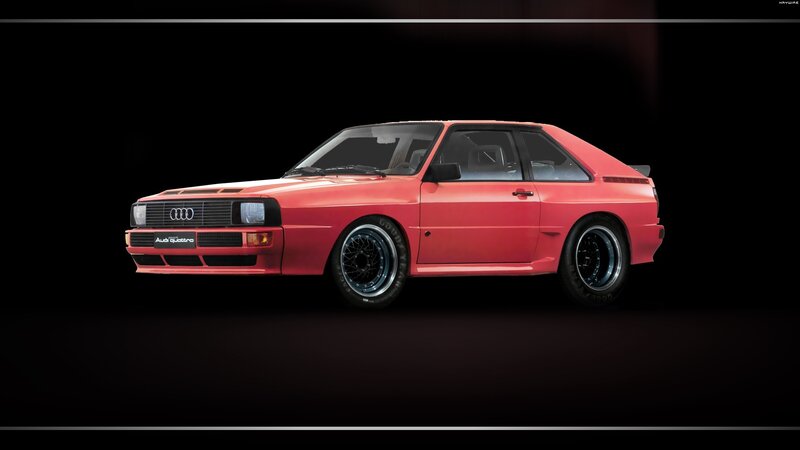 Red Audi Quattro sports car