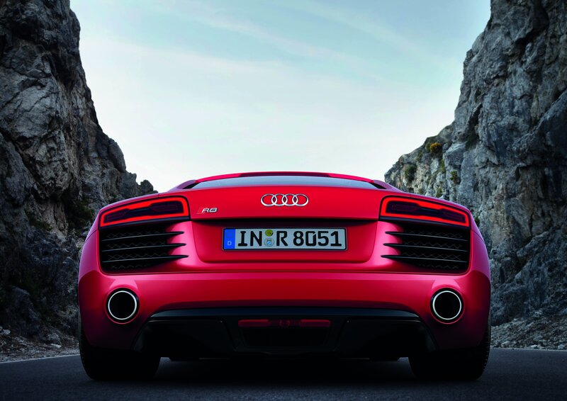 Red Audi R8 Car — Dramatic, Afternoon