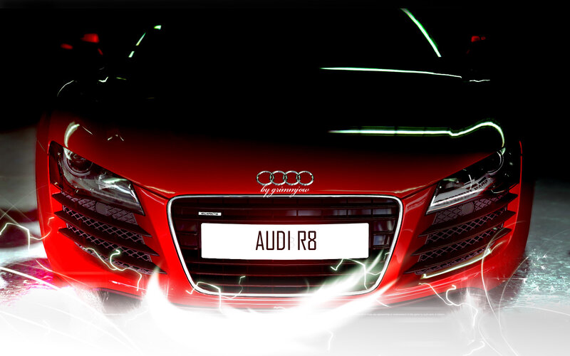 Red Audi R8 Car — Dramatic