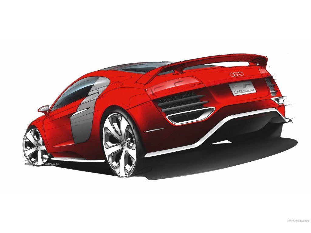 Red Audi R8 concept sketch