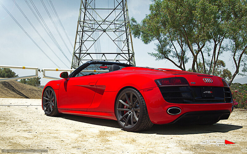 Red Audi R8 Convertible — Dramatic, Afternoon, Photograph, Car