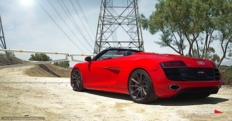 Red Audi R8 Convertible — Dramatic, Afternoon, Photograph