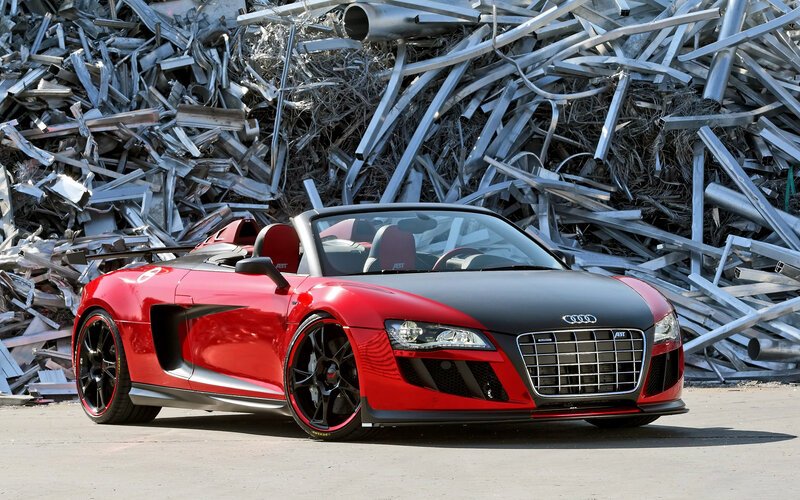 Red Audi R8 Convertible — Dramatic
