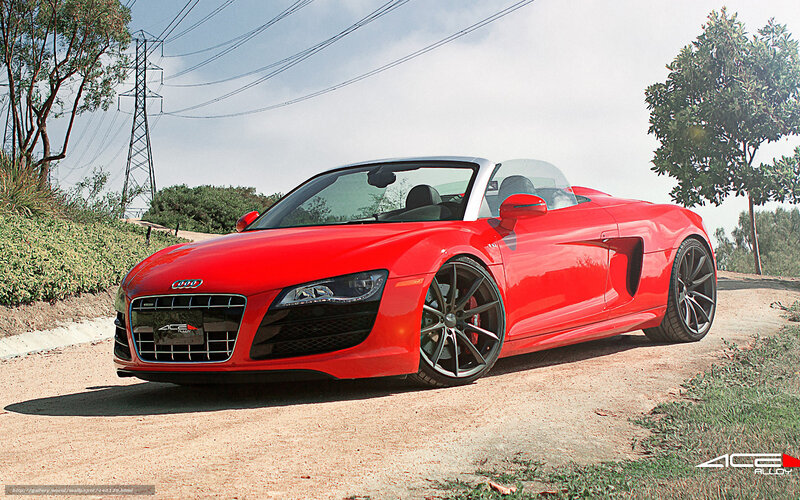 red audi r8 convertible