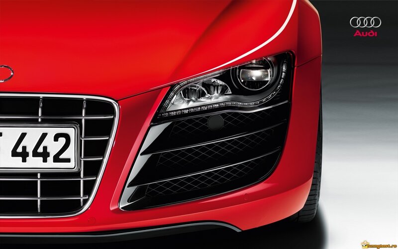 Red Audi R8 front view