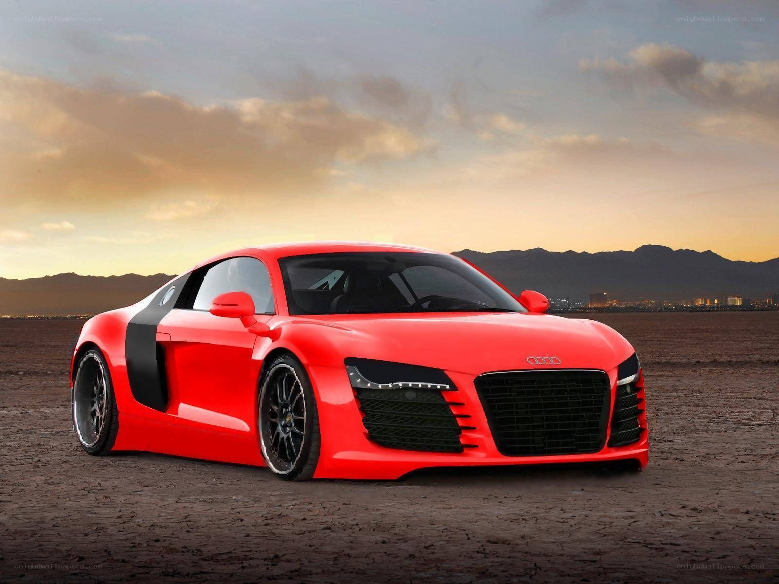 Red Audi R8 in desert