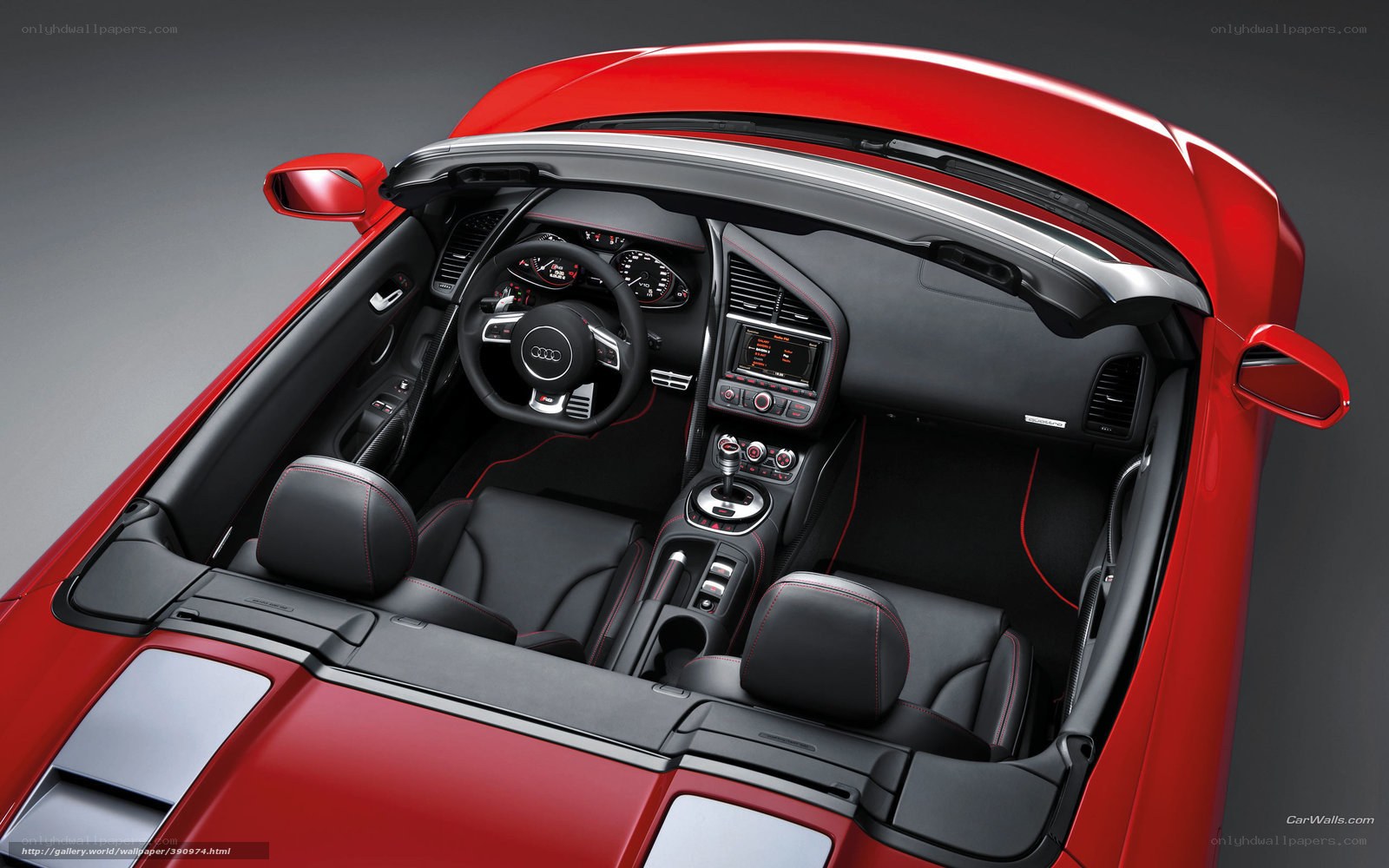 Red Audi R8 interior