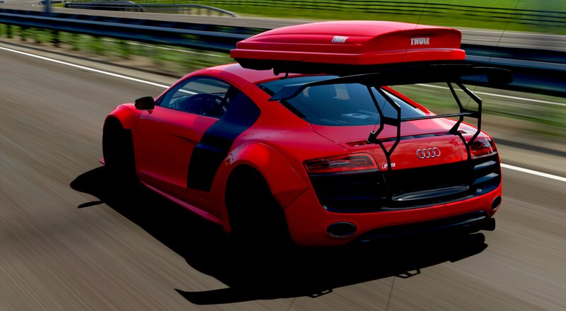 Red Audi R8 on Track