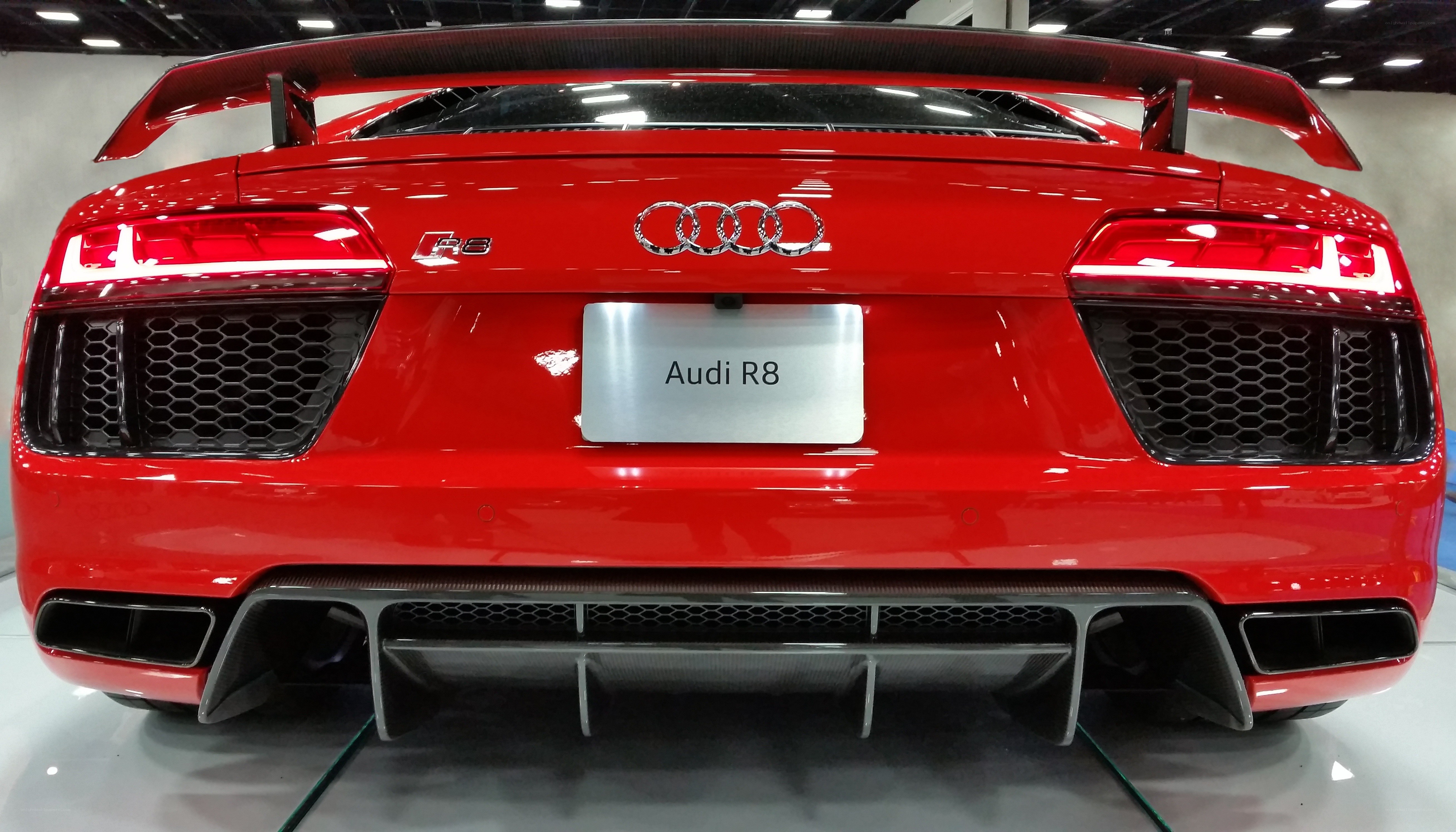 Red Audi R8 rear view