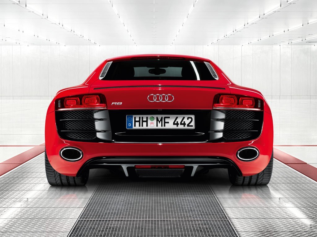 Red Audi R8 rear view