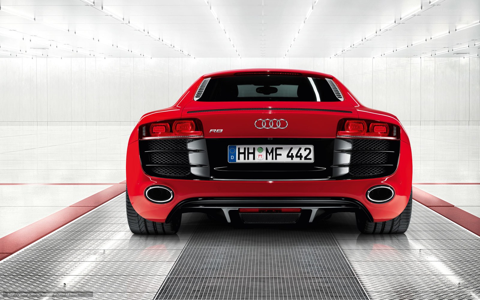 Red Audi R8 rear view
