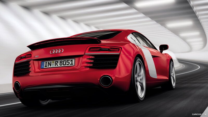 red audi r8 sports car