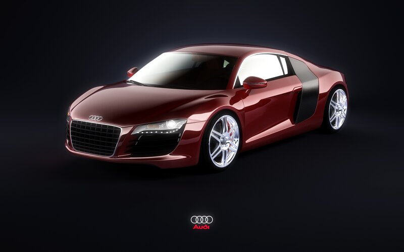 Red Audi R8 sports car