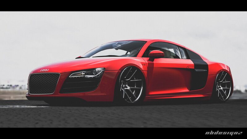 Red Audi R8 sports car