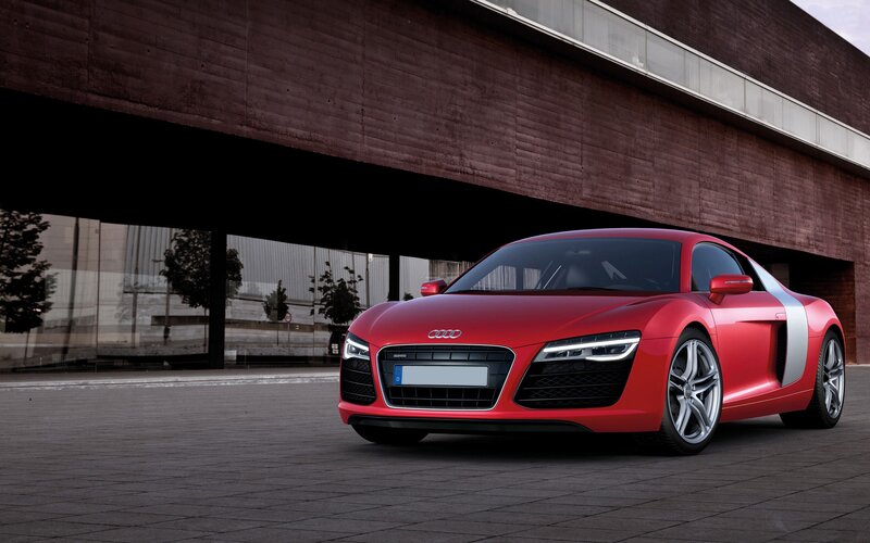 Red Audi R8 sports car