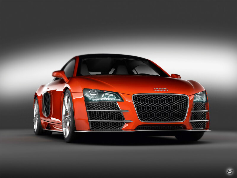 Red Audi R8 sports car